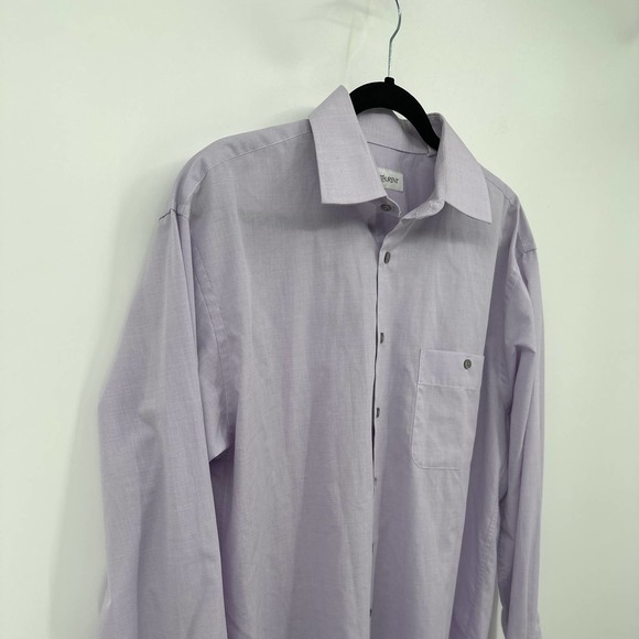 YSL Dress Shirt Button Down Long Sleeve Collared Pocket Formal Lavender Size 16 - Picture 4 of 9